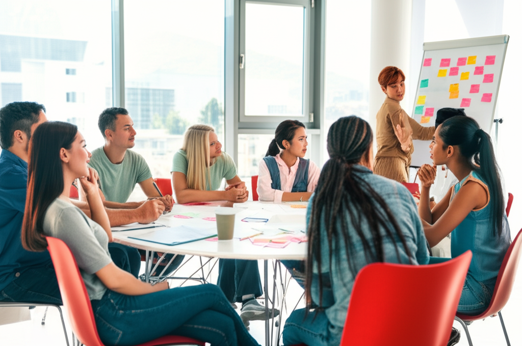 Students in leadership workshop